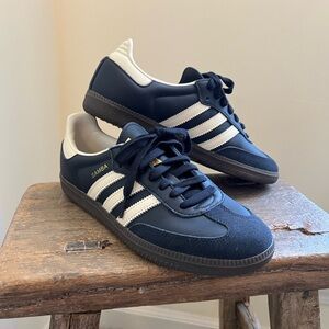 New! Adidas Samba OG Night/Navy Cream/White Sneakers Unisex M6.5/W7.5